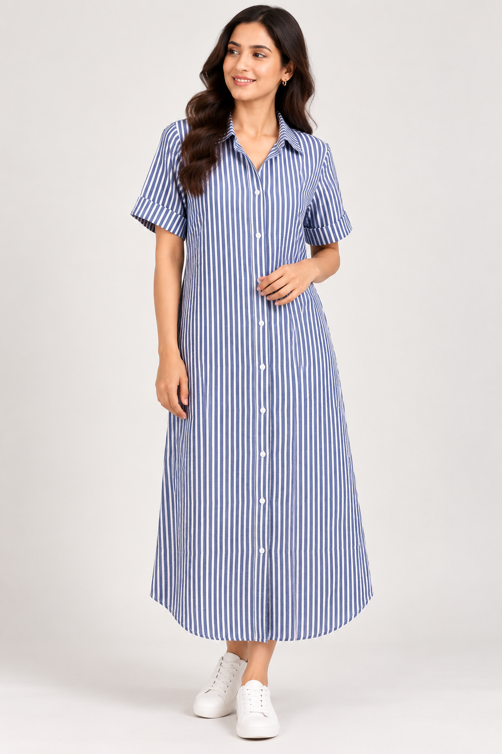 Women’s Blue & White Striped kurti