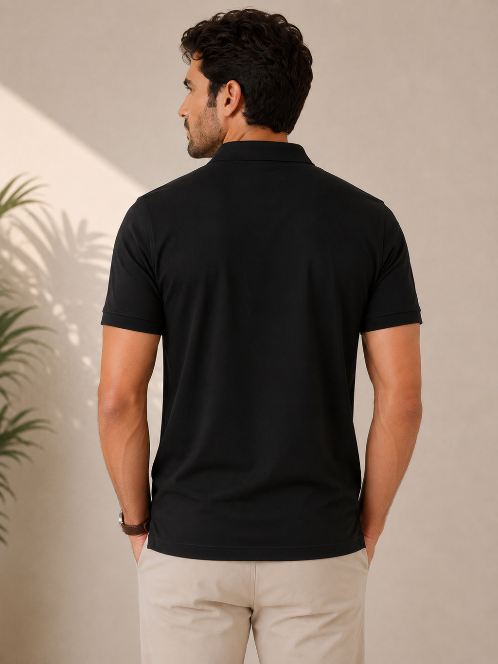 Men’s Solid Polo T-Shirt –