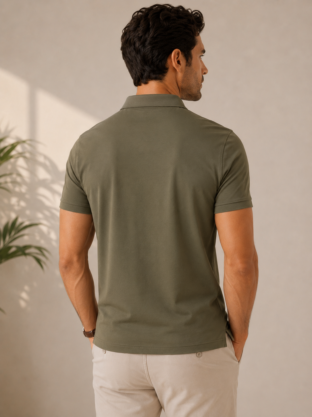 Men’s Solid Polo T-Shirt –