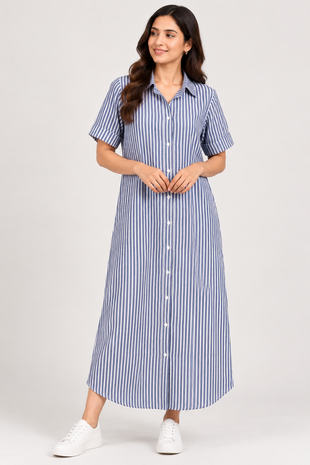 Women’s Blue & White Striped kurti