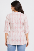 Women’s Printed Collar Neck Straight Kurti