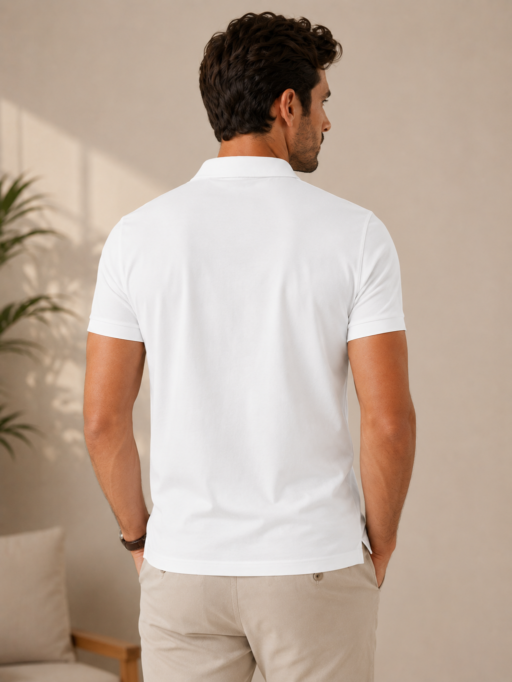 Men’s Solid Polo T-Shirt –