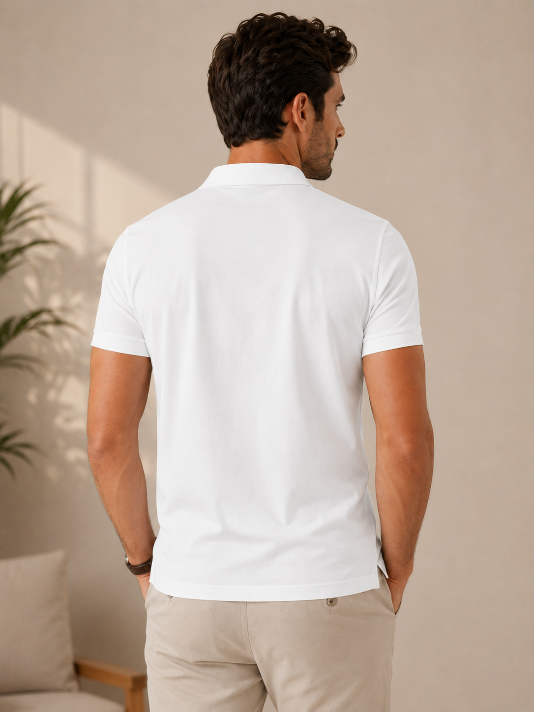 Men’s Solid Polo T-Shirt –