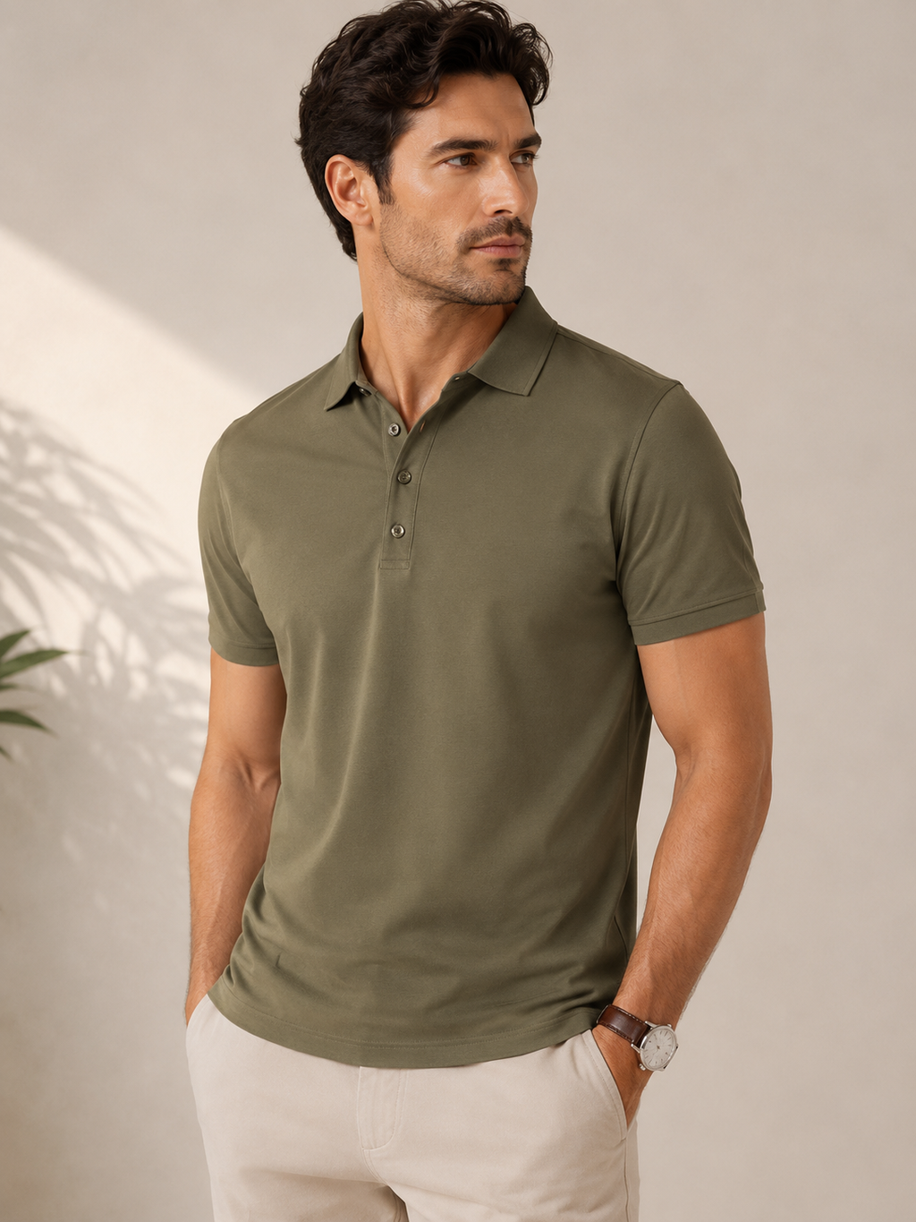 Men’s Solid Polo T-Shirt –